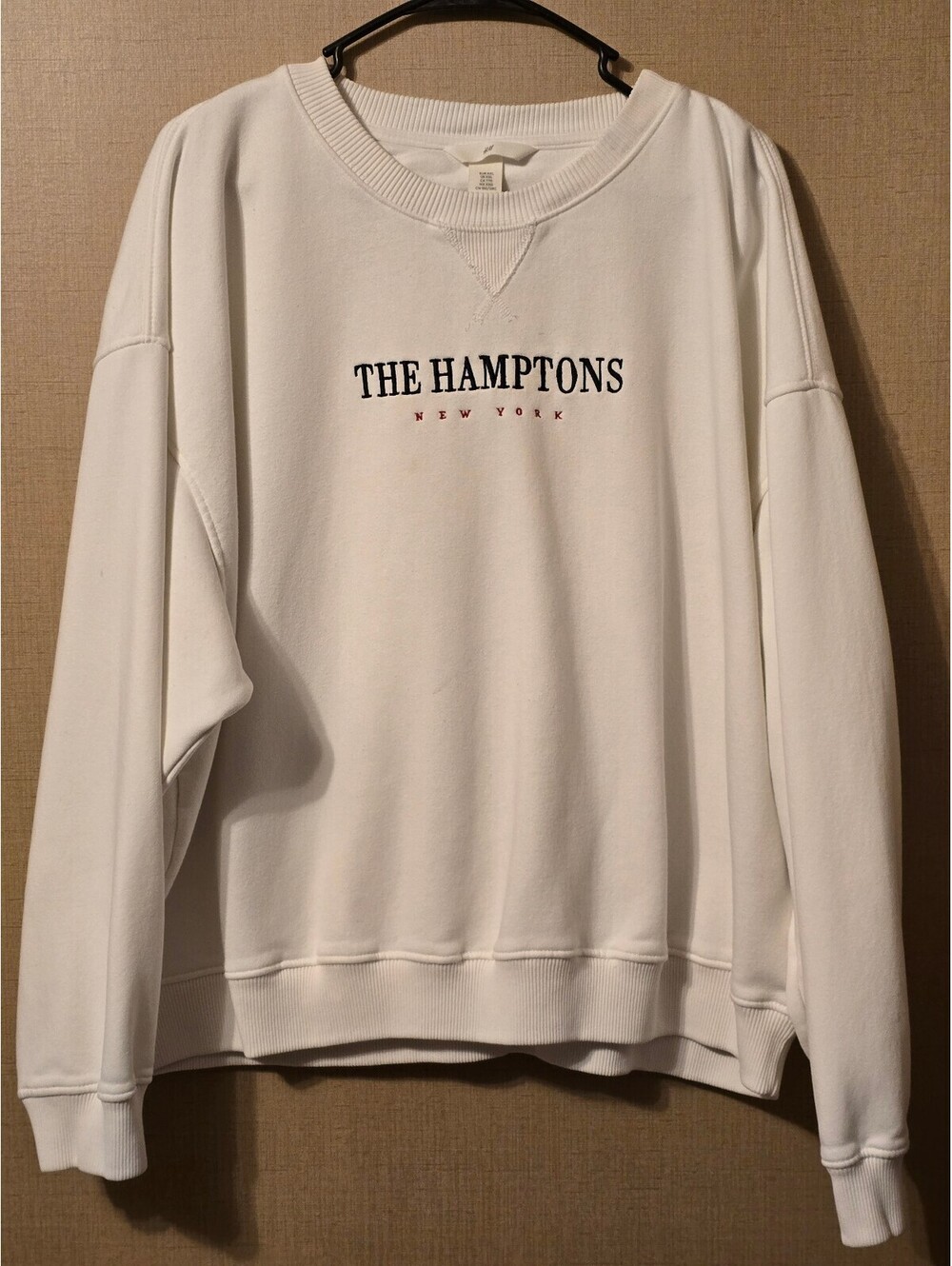 H&M White The Hamptons Graphic Pullover Sweatshirt Size XXL Preppy Aesthetic